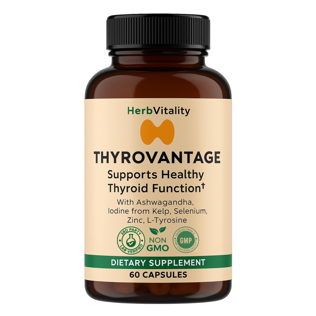Tambahan Dukungan Tiroid - Iodin, Kelp, Ashwagandha, Selenium, Zinc - Pendukung Energi, Metabolisme & Hormone Keseimbangan - L- Tyrosine, Schisandra, Bladdercrack (Paket 1)