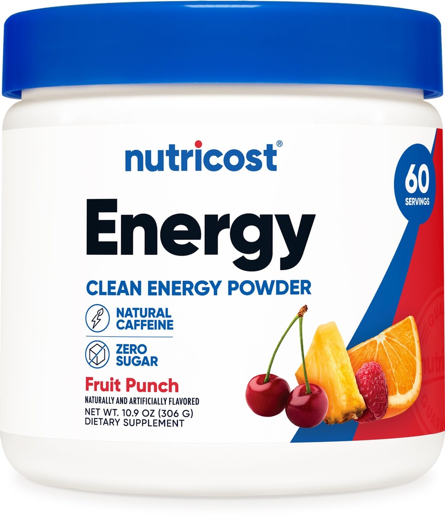 Kompleks Energi Nukloss (Pukulan Buah) (60 Pelayan) - Bubuk Energi Bersih, Tambahan Dieter 300 g