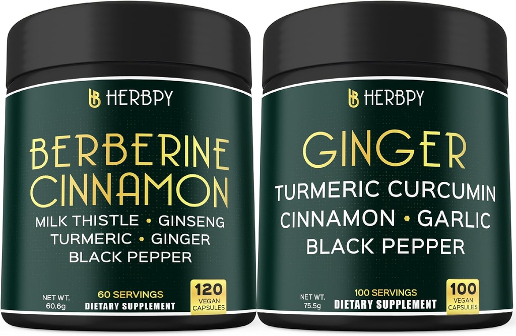 Bundle 7in1 Berberine HCI & 5in1 Ginger Supplement - Dukung Imune, Ditraffic and Heart Health