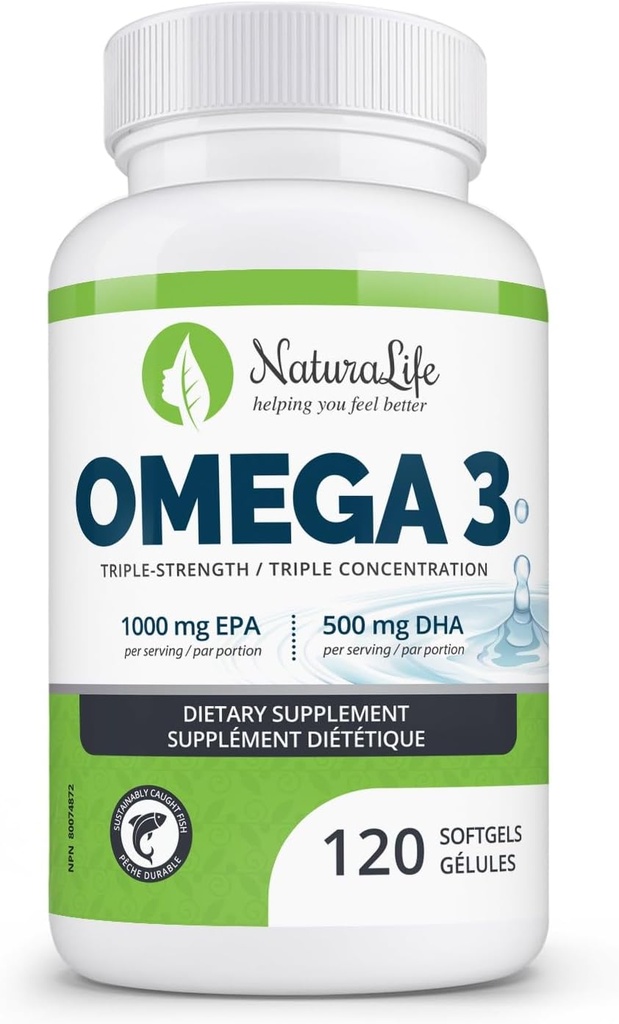 Triple Power Omega 3 Fish Oil Capsules 124; EPA Tinggi & DHA 124; 10000mg 124; 100% Acids Gemuk