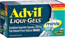 Advil Liqui- Gels Minis Pain Reliever and Fever Reducer, Suin Medicine for Adults with Ibuprofen 200mg for Pain Relief - 80 Liquid Filed Falled Kapsul