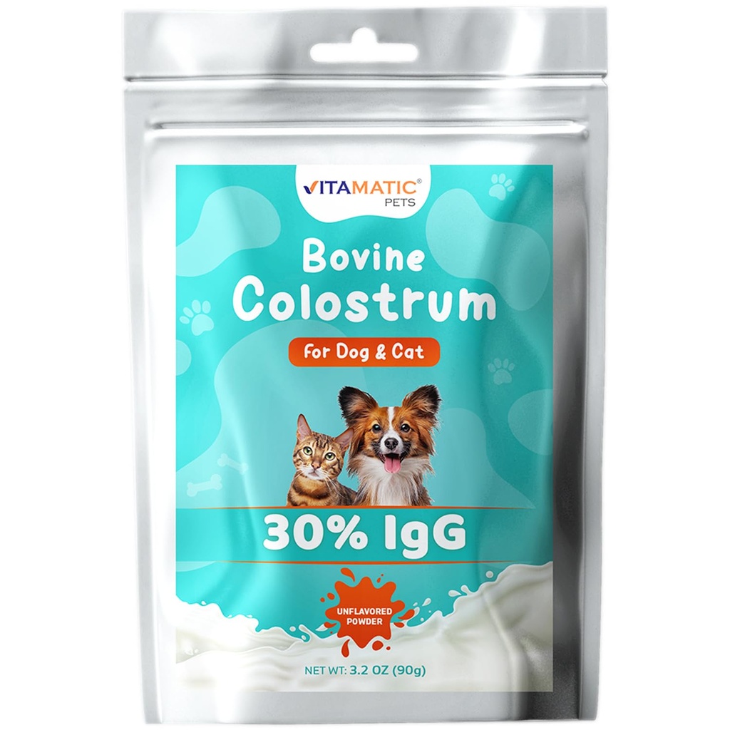 Colostrum Vitamin Bovine untuk Anjing dan Kucing, 90 Grams, 30% Immunoglobulin, Grass Fed
