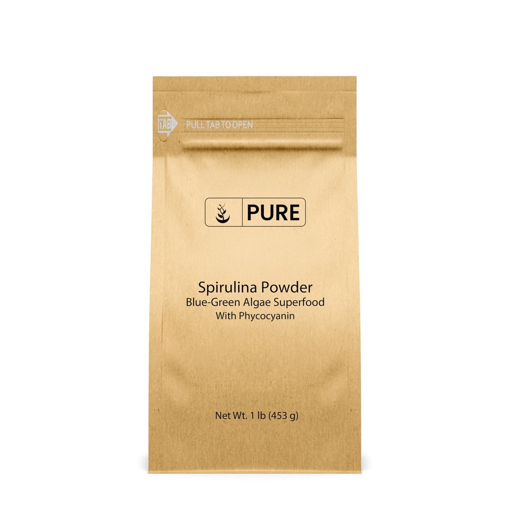 PURE ORIGINAL INGREDIENTS Spirulina Powder (1 lb) Green Algae Superfood dengan Phycocyanin