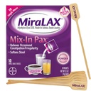 MiraLAX Constipation Relief Laxative Powder, Stool Softtener dengan PEG 3350, Efek Sisi Harsh, Tunggal Dosa Mixinx dengan Mixing Stirrers, Travel Pack, 10 Dose