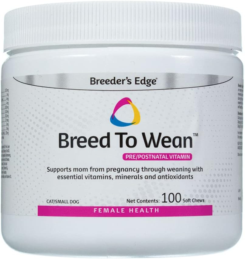 Edge Breed Breed Breed Breed ke Wean, Prenatal, Postnatal Multivitamin for Dogs & Cats, Support Pregnant & Nursing Moms, Supplemen Antioksidan Vitamin (100ct Small Dog & Cat)