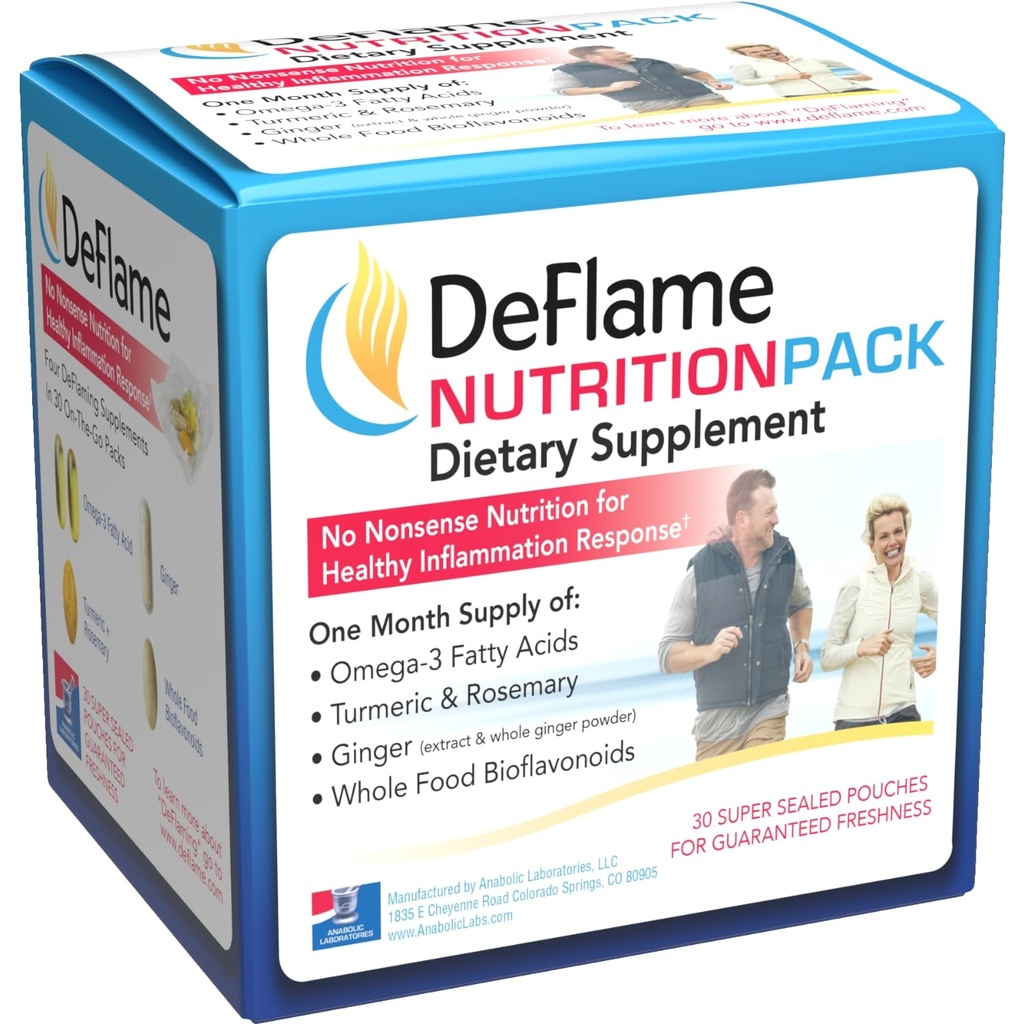 Suplemen DeFlame Tendon dan Ligament - Flame Formulasikan Dukungan Bersama Secara Kritis Pasokan Vitamin untuk Perempuan dan Pria Untuk Peningkatan Mobility dan Comfort Dukungan - Dibuat di Amerika Serikat - 1 Pasokan Bulan