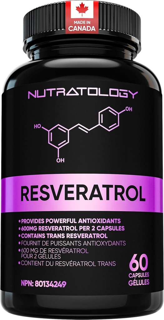 Suplemen Reveratrol Nutratology Reveratrol - Pembangunan Sel & Rambut - 60 Kapsul - 30 Pelayan