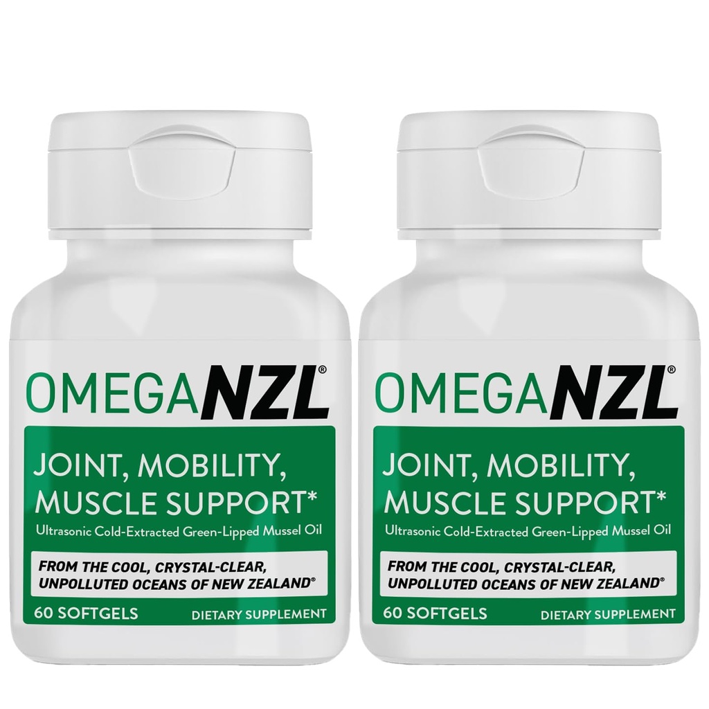 Omega-3 Asli Dukungan Bersama Tambahan, Relief Natural Terbaik Muscle, Green- Lipped Mussel Oil, 120 Softgels, No Fishy Aftertaste
