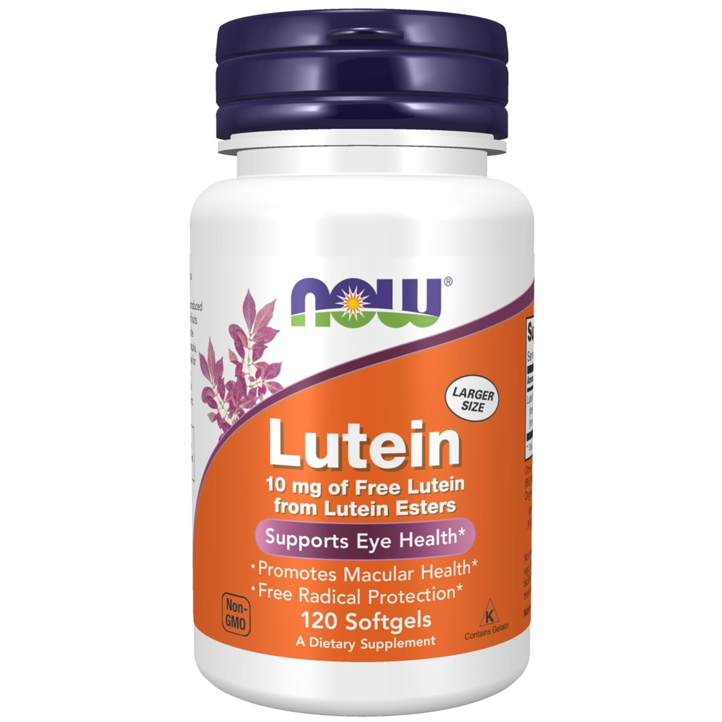 Sekarang Makanan Suplemen, Lutein 10 mg dengan 10 mg Lutein Bebas dari Esters Lutein, 120 Softgels