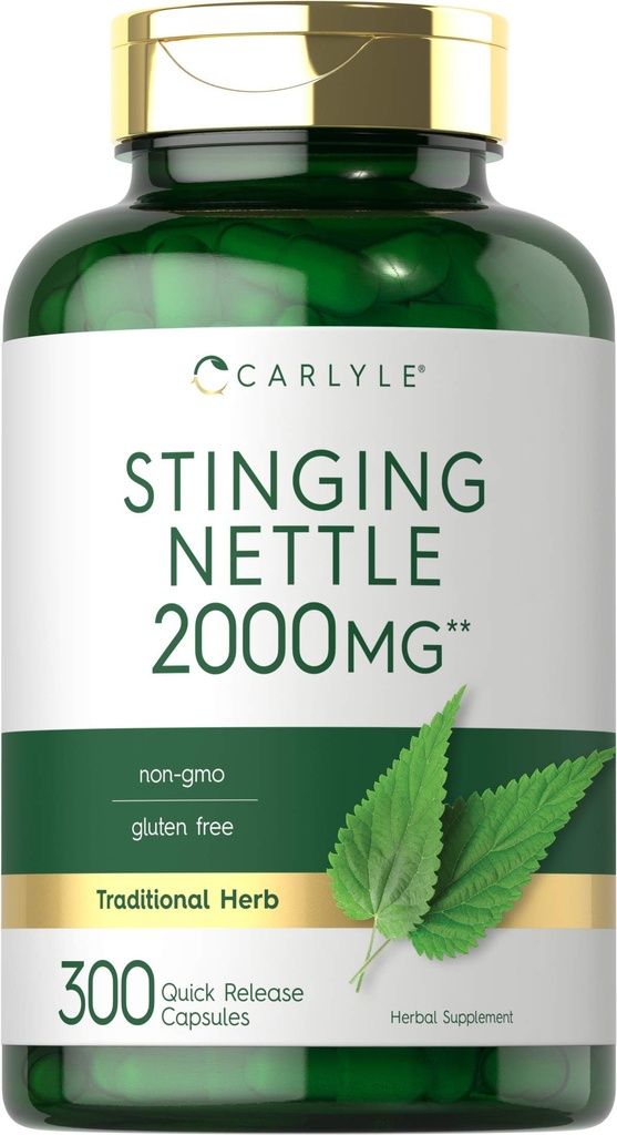 Carlyle Stinging Nettle Leaf Extract 2000mg 124; 300 Capsules 14; Non-GMO & Gluten Free Suplemen