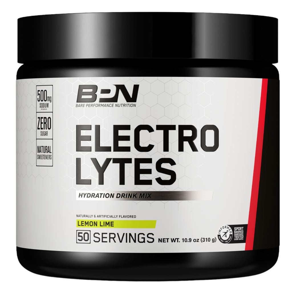BIE PERFORMANCE NUTRITITION BPN Electrolite Hydration Drink Mix 124; Sugar Free Electrolite Powder 14; 500mg Sodium per Serving 124; alami Sweetened 124; Lemon Lime, 50 Pegawai