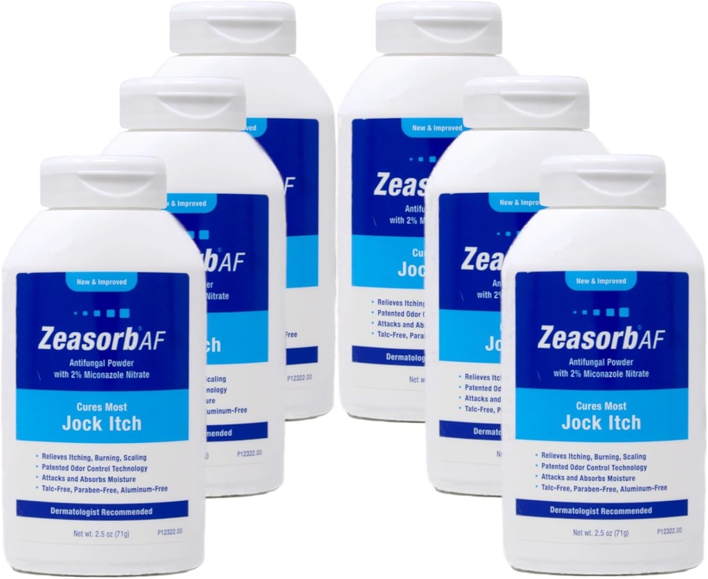 Affsorb Antifungal Treatment Powreder, Jock Itch - 2,5 oz, Pack of 6