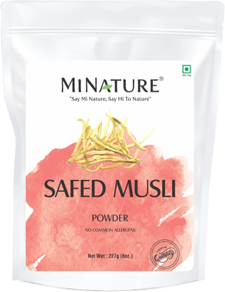 Minature Safed Musli Powder (Chlorphytum Borivillianum) 14; 227g (8 oz) (1 / 2 lb) 1/ 4) Pure & Nature Herb 124; Non-GMO Herbal Root