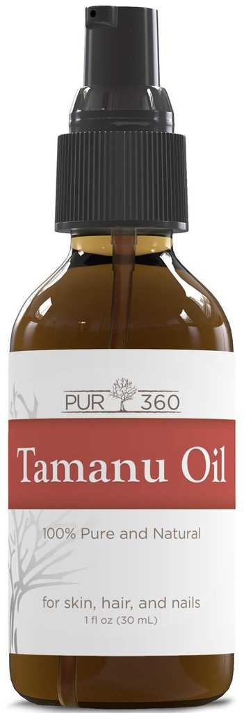 PUR360 Tamanu Oil - Perawatan Terbaik untuk Psoriasis, Eczema, Acne Scar, Rosacea - Bantuan untuk Dry, Scaly Skin, Scalp dan More - Dingin Menekan - Proven 100% Pure