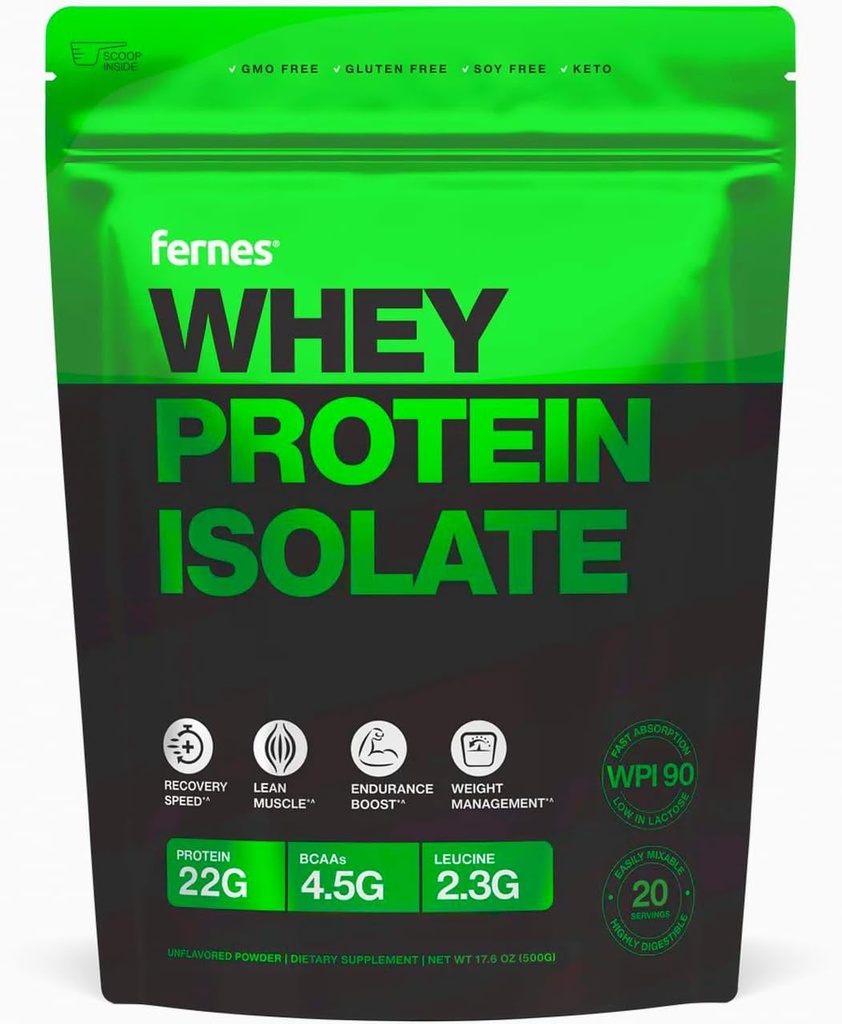 100% Grass- Fed Whey Protein Isolate Powder untuk Women & Men 22g BCAAs None-GMO Hormone- Free No Artificials Keto Clean & Pure Laktosa WPI 90 untuk Superior Digestibility - 20 Services