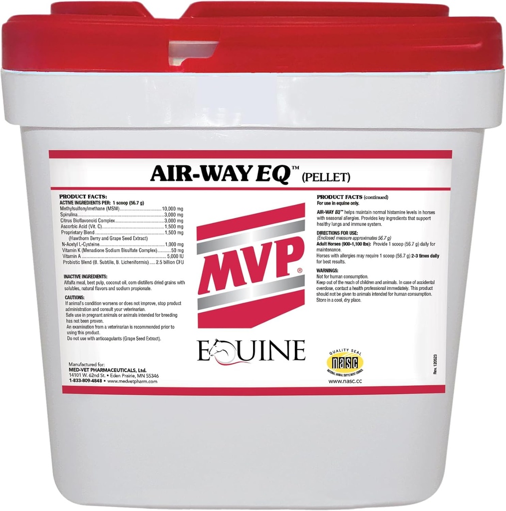 Air- Way EQ (20lb) Mendukung Fungsi Lung Sehat dan Dukungan Alergi Seasonal dalam Kuda