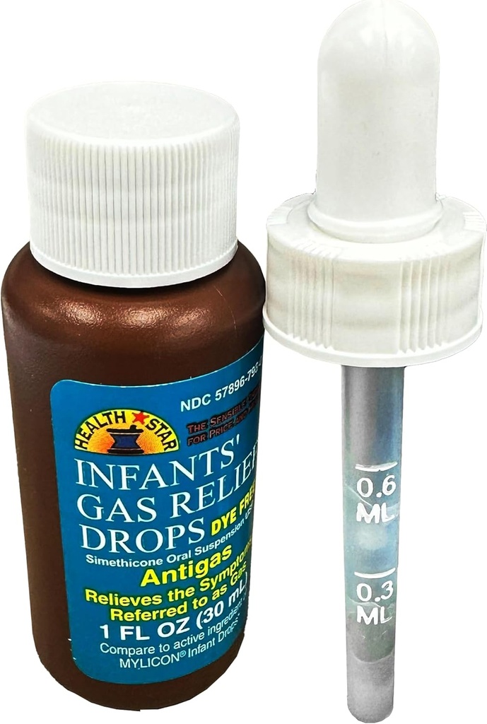 Relief Gas GeriCare menjatuhkan Simethacon Drops untuk Bayi, Relieves Athoach Discomfort, Safe & Gentle 20mg Drops, Child Anti- Gas 1 Fl Oz (Paket 4)