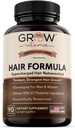 tumbuhkan vitamin Semua dalam Satu Rambut Formula untuk Pria & Perempuan - Formula Rambut Lanjutan Termasuk Biotin, Saw Palmetto, DHT Blocker & Trace Mineral - Suplemen Rambut, Skin & Nails - 90 Capsules