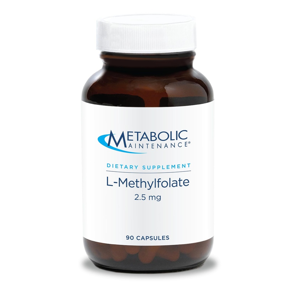 Pengelolaan Metabolik L- Methylfolat 2.5 mg - L Methyl Founte, Methylfolat Suplemen Perempuan & Men, Metode Vitamin B9 (5- MTHF) untuk Kesehatan Otak, Fokus, dan Tenang - 30 Capsules (Paket 1)