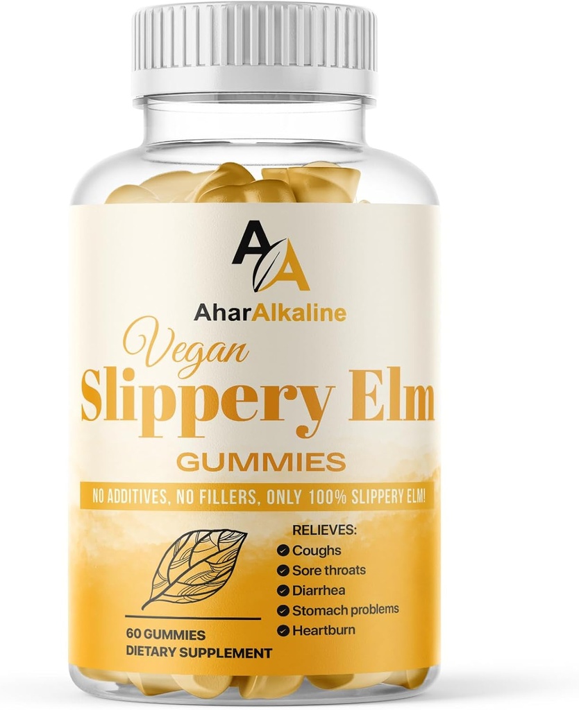 Gummies Elm Slippery, Tambahan untuk Sore Throats dan Ditraffic, Buah Flavored, 60 Cacah (Paket 1)