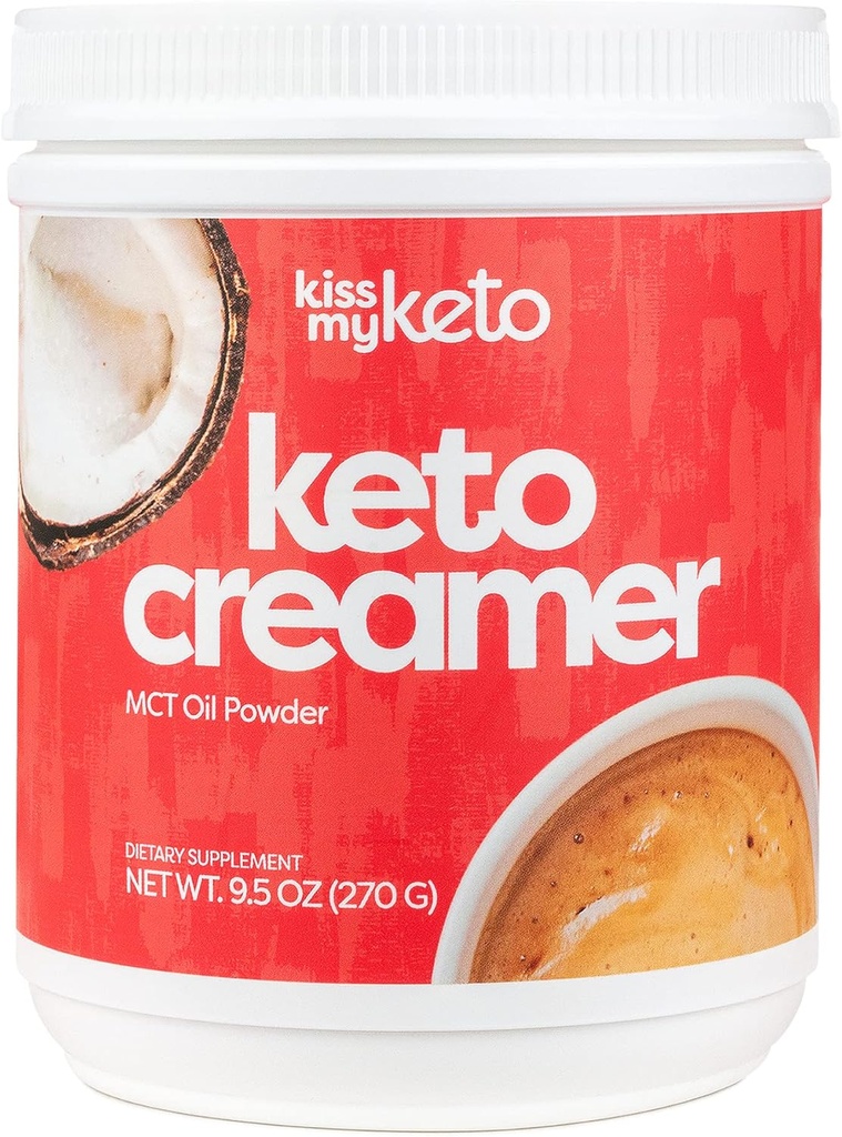 Kiss My Keto Creamers (Original, Unflashted) - Zero- Carb Keto Coffee Creamer + MCT Oil Powder C8 (9g) 14; Ketogenic Creamer untuk Kopi & Tea, Keto Shakes 124; Gluten Bebas, 30 Servis (1 Pack)