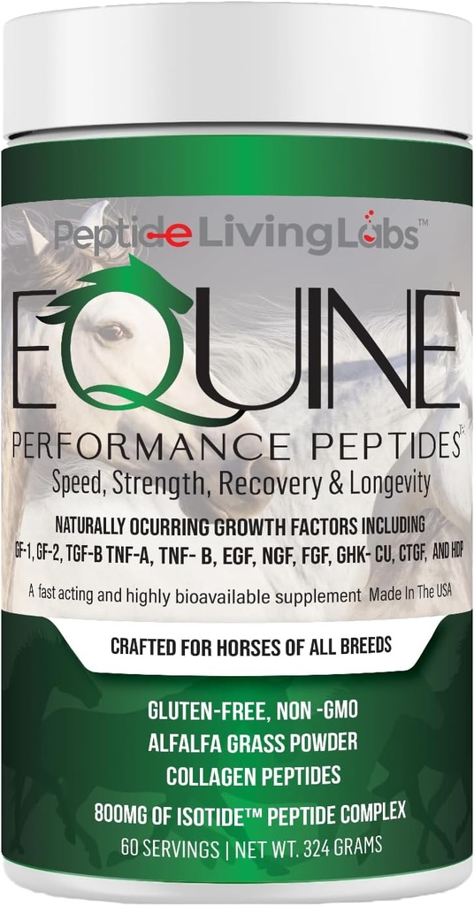 Equine Performance Peptides Horse Peptide, Organic Horse Supplement, Hoof Joint & Muscle Dukungan, Berat untuk Kuda, 60 Hamba