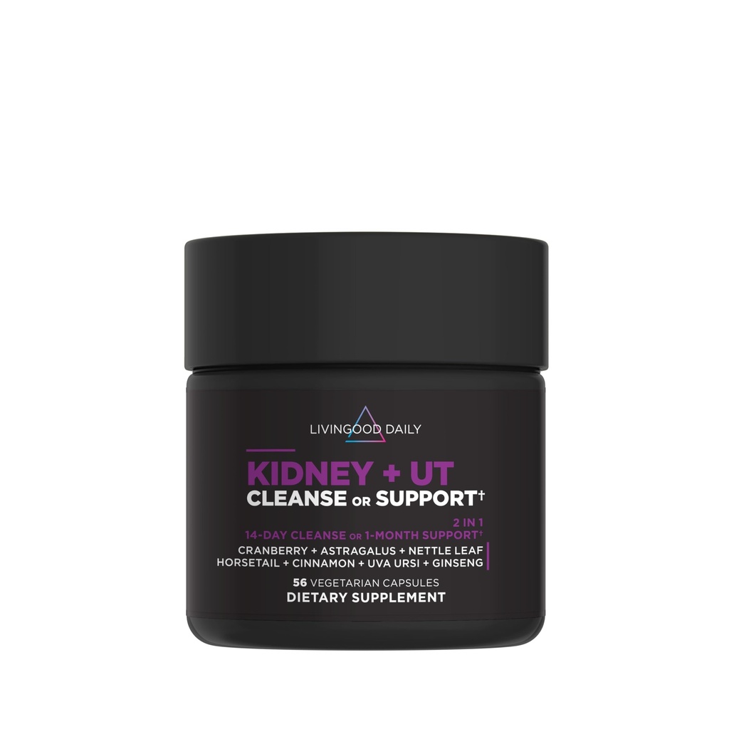 Livingood Daily Kitney Cleanse & Urinary Tract Supplement for Women & Men, 14- Day Detox or 28-Day Wellness Routine dengan Cranberry, Nettle Leaf, Astragallus & Cinnamon, Gluten Free, 56 Capsules