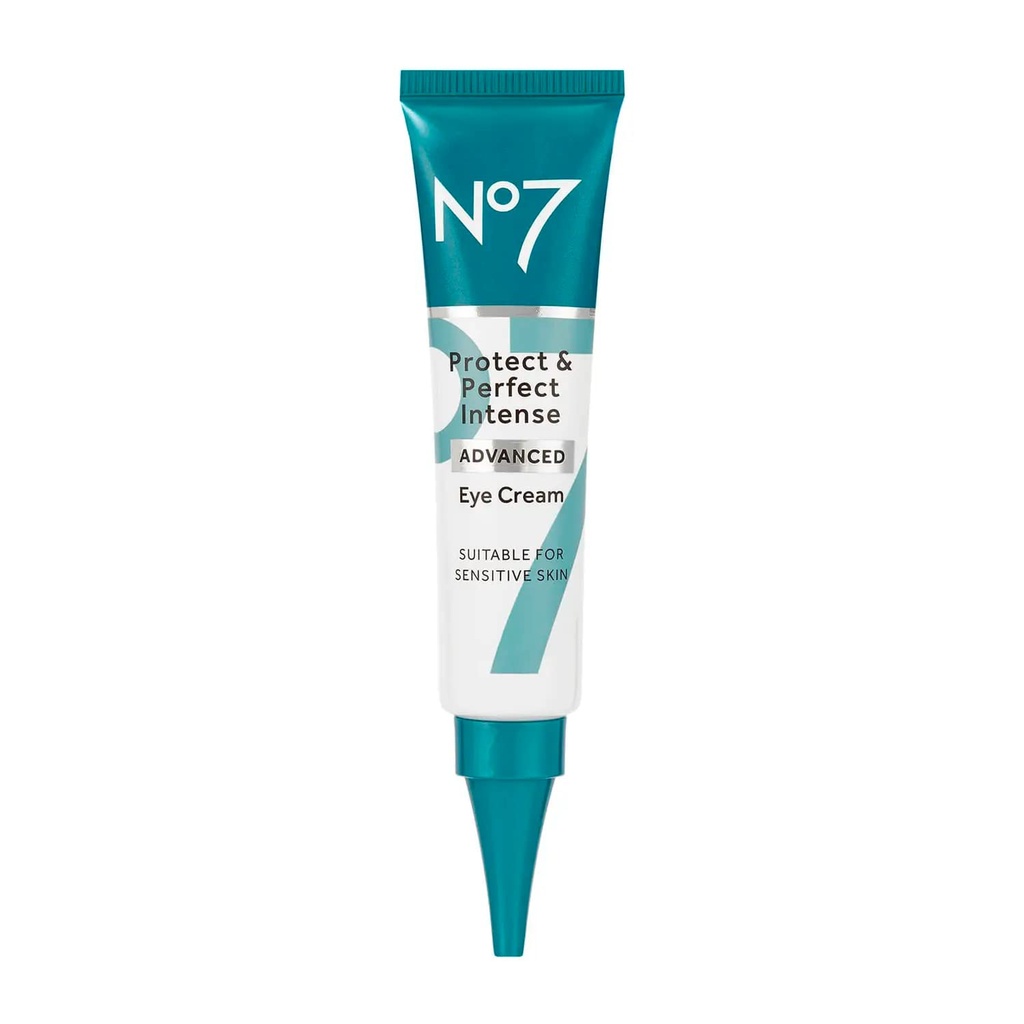 No7 Protection & Perfect Eye Cream - Intense Advanced Under Eye Cream for Dark Circles - Enriched with Hydrating Hyaluronic Acid and Nashing Shea Butter to Revive Tired- Looking Eyes (0.5 Fl Oz)