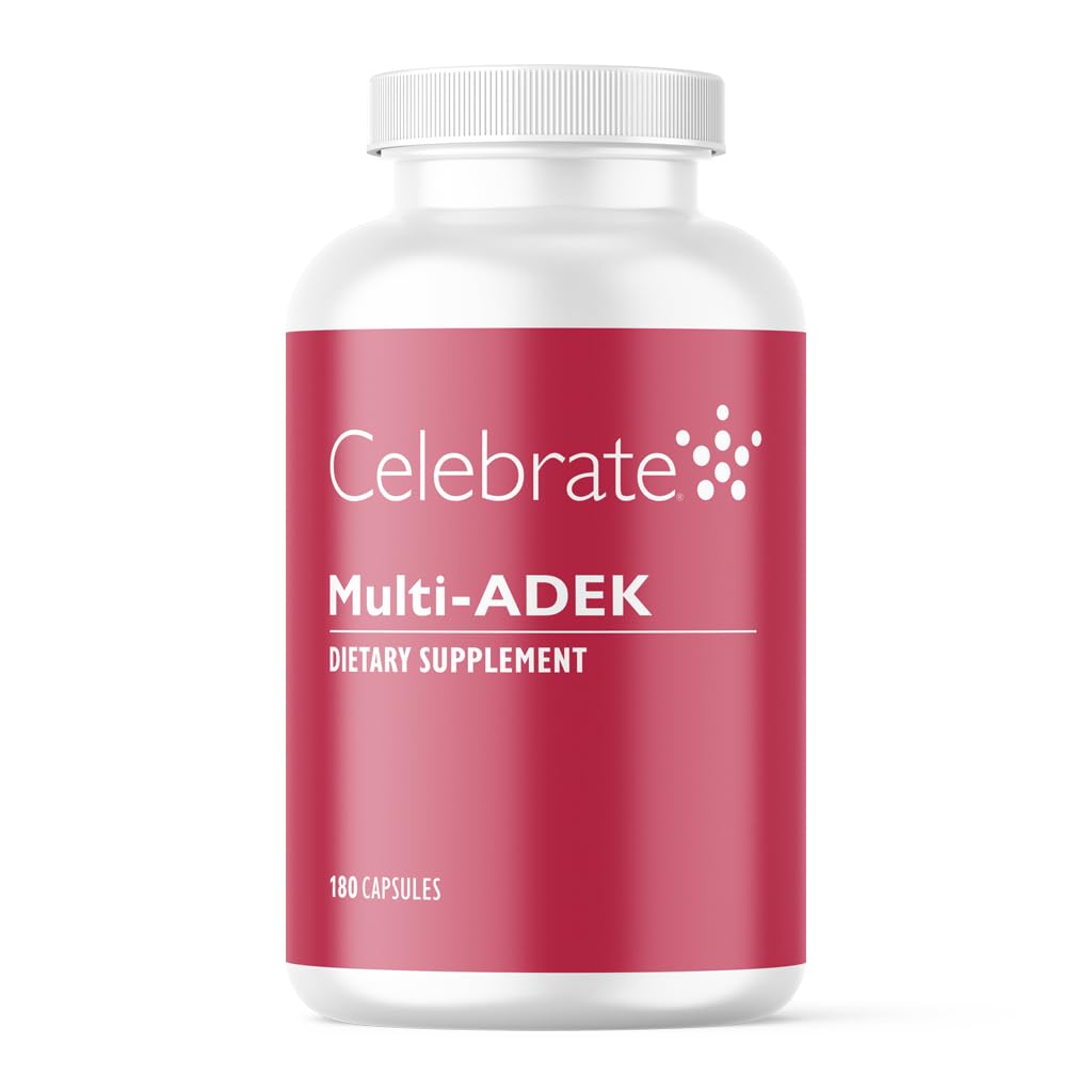 Rayakan Vitamin Multi ADEK, Iron Free - Daily Bariatric Multivitamin, Tingkat Tinggi Vitamin A, D, E, K & B12 untuk Pasien Beroperasi Duodenal (180 Capsules)