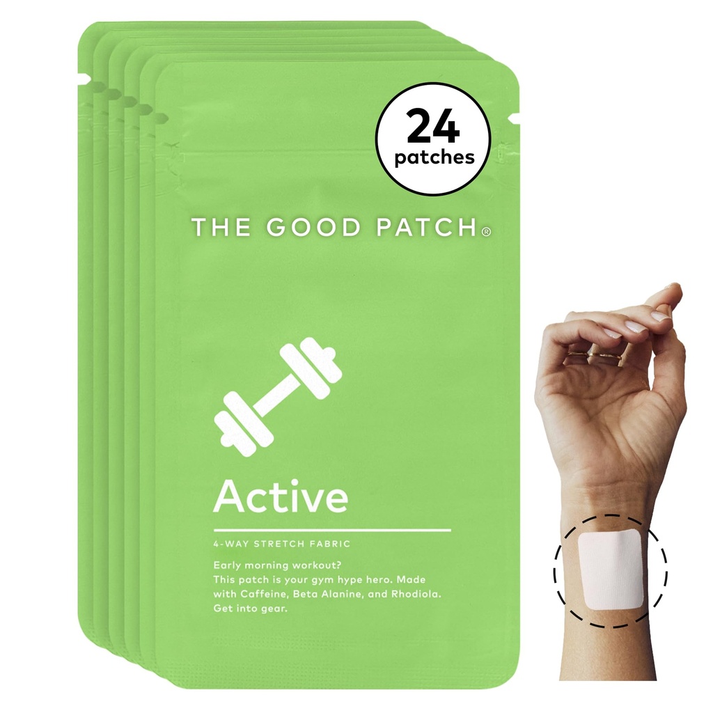 Patch Aktif Baik Patch, Dukungan Energi, Patch Natural dengan Caffeine, Beta Alanine, Rhodiola, Tanaman Bertenaga Wellness, Pelepasan Terlarang (24 Total Patch)