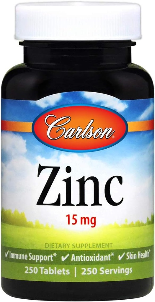 Carlson Labs Zinc, 15mg, 250 tablet