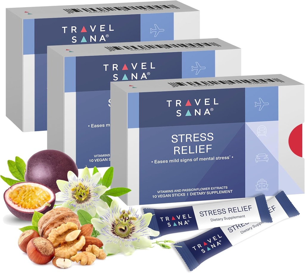 Stress Relief 134; Passionflower 200 mg 124; Vitamin B6 dan B12; Premium 124; Suplemen Alam 124; Relieves Stress Sementara Traveling 124; Fast-