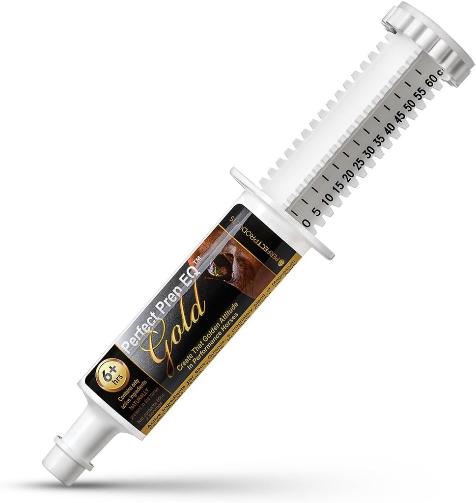 Prep EQ Gold Equine Calmer Long- Akting All Natural for Horse Anxiety, Lass 18 + Hours, 60cc Tempel