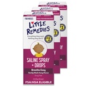 Little Remedies Sterile Baby Saline Nasal Spray and Drops, Safe for Newborns to Relieve Stuffy and Dry Nose, 0.5 Fl Oz, Pack of 3
