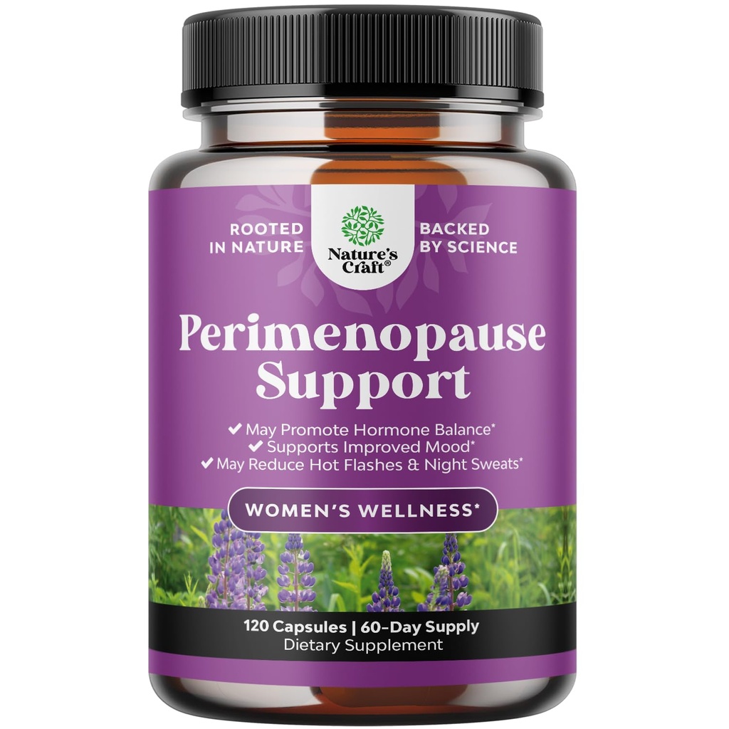 Suplemen Perimenopause Lengkap bagi Perempuan - Multibenes Menopause Kemudahan bagi Perempuan dengan Root Vitex Berry & Black Cohosh untuk Hot Flashes Night Sweets Hormone Balance and Mood Dukungan (2 Bulan)