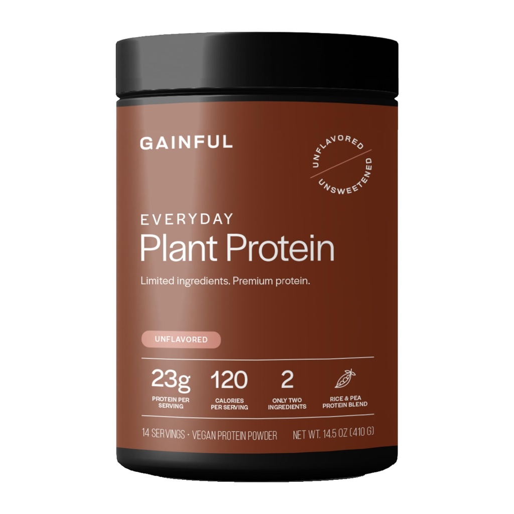 Gainful Plant Protein Powder, 23g Plant Protein per Serving, Unfeatored, Power, Recovery, and Balanced Nutrition, Vegan, Gut Friendly, No Artificial Ingreditions, 14