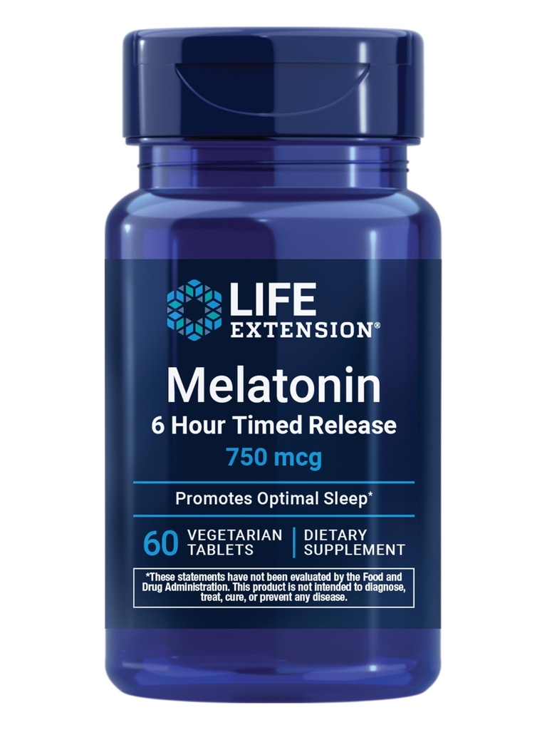 Extension Melonatin dalam 6 Hour Timed Rilis, 750 mcg, Extended- Lepaskan Formula untuk Lembut Tidur Dukungan, circadian sehat Rhythms, Cellular Pertahanan, Bebas, Non-GMO, Vegetarian, 60 tablet