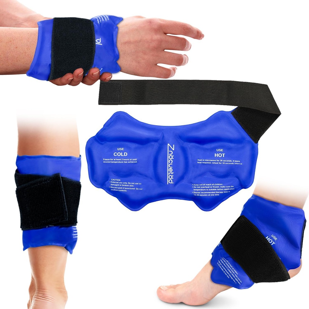 ZNUETBET D Ankle Ice Pack Lick for Swelling, Gel Wrist Foot Ice Packs for Injuires Recontinue, Hot Cold Pack Compression for Pain Relief, Achilles Tendonitis, Plantar Fasciitis, Spray, Recovery