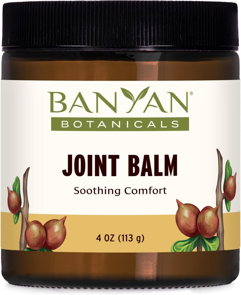 Banyan Botanicals Joint Balm - Organic Balm for Joints dengan Boswellia dan Guggulu - untuk Pendukung Komfortable Joints dan Overall Gabungan Kesehatan - 4 oz - Non-GMO Supporated Petroleum Free