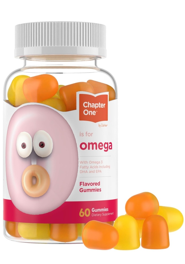 Zahler - Bab Satu Omega 3 Gummies untuk Anak (60 Count) - Tidak ada Minyak Ikan, Kosher, dengan Omega 3-6-9, EPA & DHA