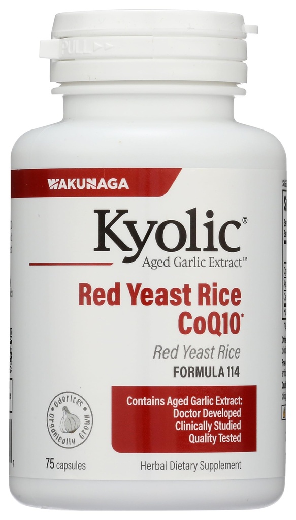 Kyolic Aged Bawang putih Extract Formula 114, Red Yeast Rice CoQ10, 75 Capsules