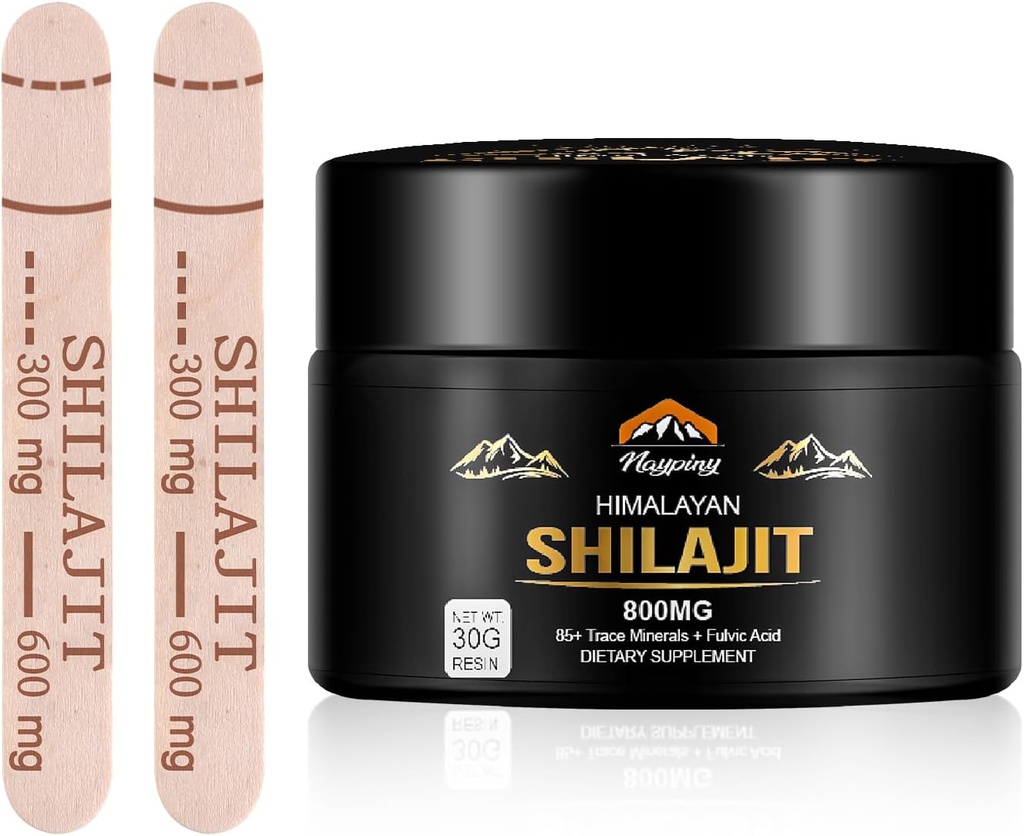 Shilajit Pure Himalaya Organik Resin - 800mg Potensi Maksimal Organ Alam Shilajit Resin dengan 85 + Trace Acid of Energy, Immune Dukungan, Pria & Perempuan, 30 Grams