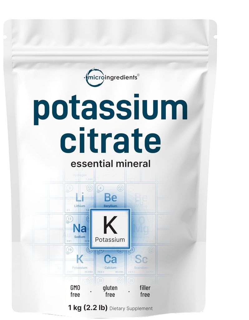Powder Kalium Asli AS, 1 KG (35 Ounce): 124; Hidration Estial Electrolite Supplemen 124; Pasokan Keseimbangan Mineral, Jantung, Gabungan, dan Kelahiran Kesehatan 124; Vegan Friendly