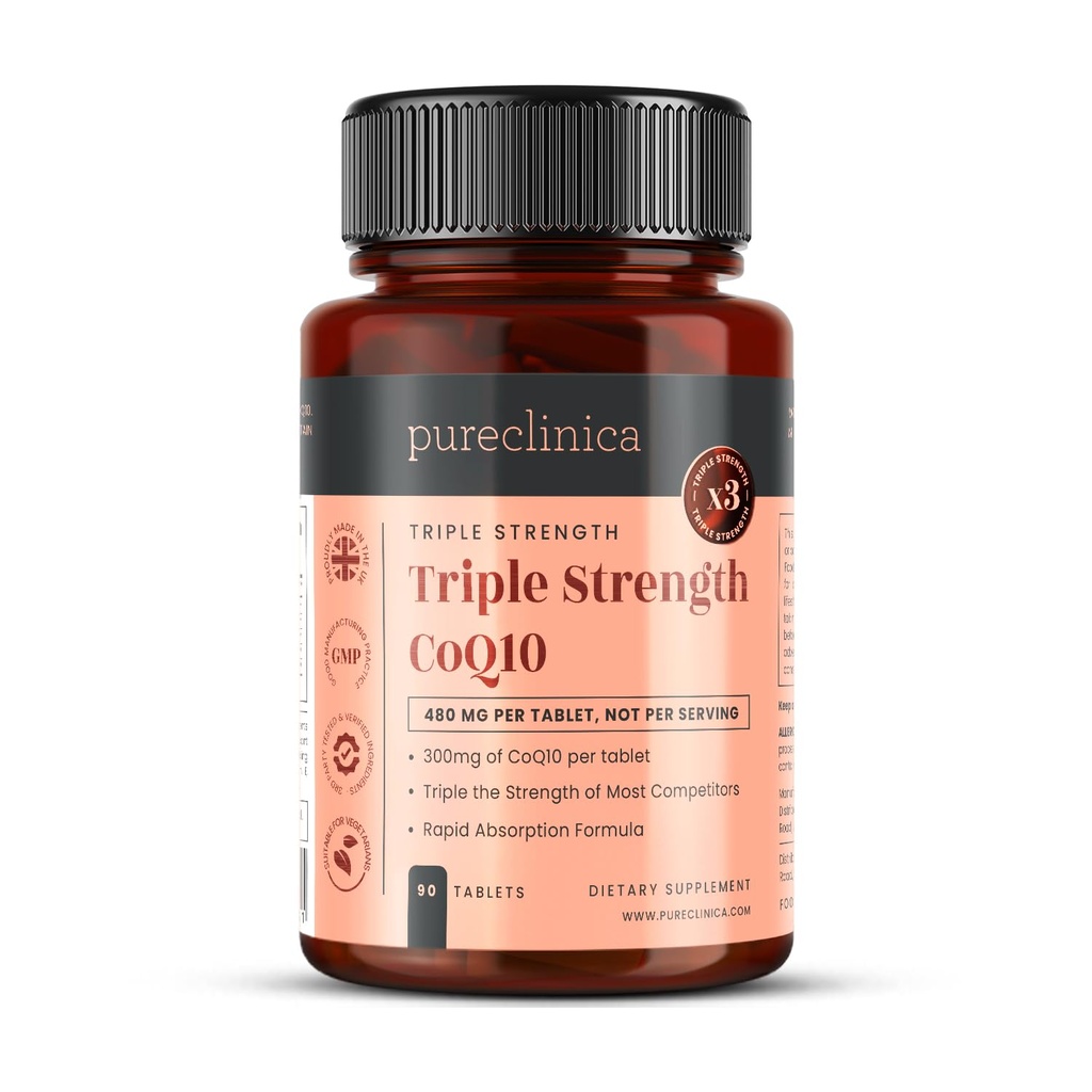 puberica Fermentasi CoQ10 300mg x 90 tablet. Non GMO, USP Grade. dengan tambahan Vitamin C dan Pepper Hitam Ekstrak untuk Absorpsi.