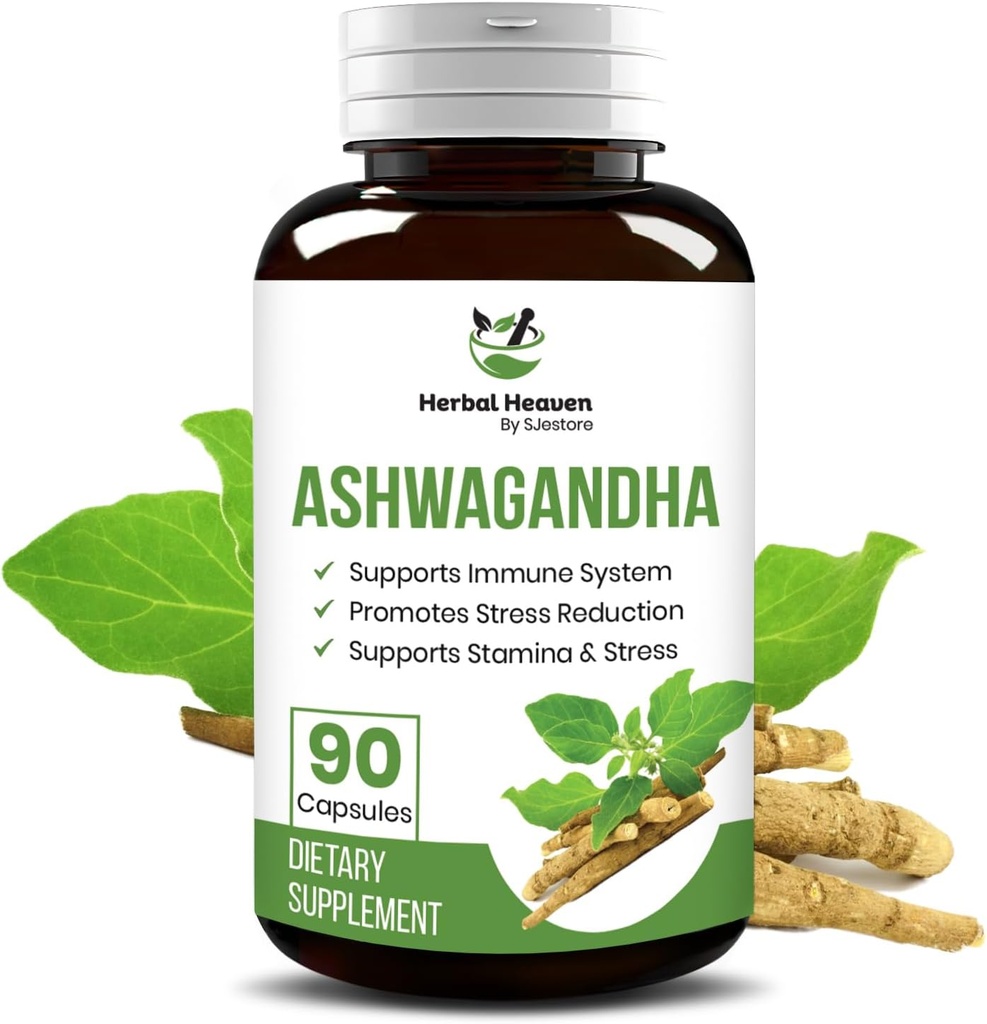 Herbal Heaven Ashwagandha Capsules 90 Count 124; Ashwaganda Powsules untuk Ultimate Overall Wellsing