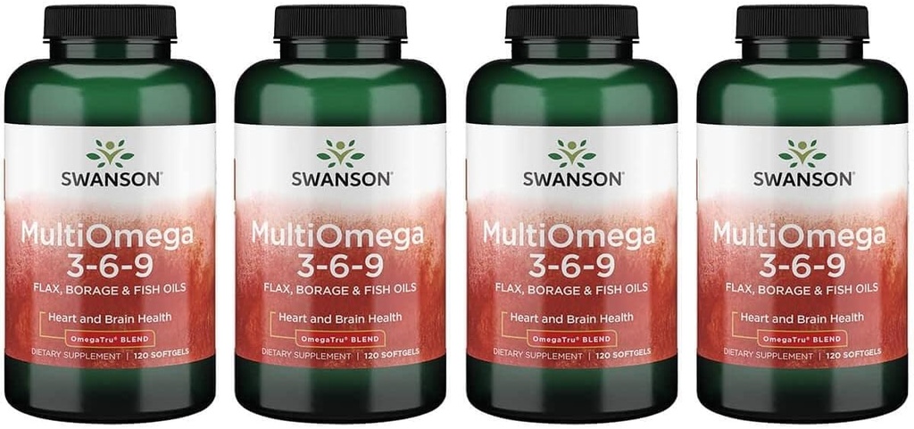 Swanson Multiomega 3-6-9 (Flax Borage Fish) 2400 Miligram 120 Sgels (4 Pack)
