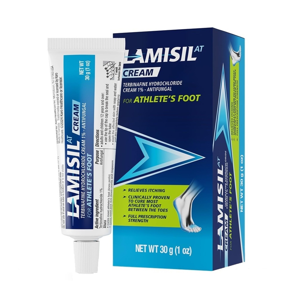 Lamisil 1 Minggu Atlete Foot Treatment, Antifungal Cream dengan Terbinafine Hydrochloride 1%, Fast Symptom Relief & Prevents Recurrence, 1 oz (30 g)