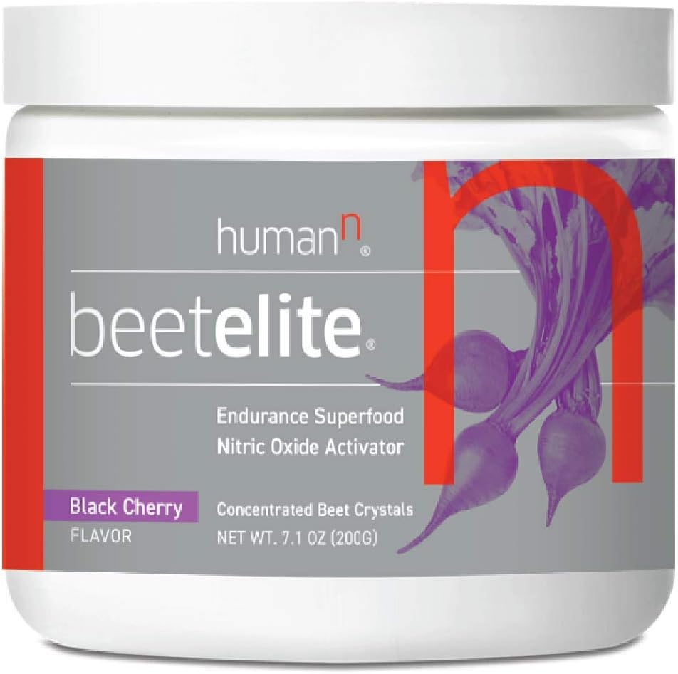 Humann BeetElite Pre Workout Powder for Men & Women - Ultra High Highness Beet Root Powder for Energy & Stamina - Caffeine Free, Creatine Free, Vegan Nitric Oxide Suplemen - Black Cherry, 7.1 oz
