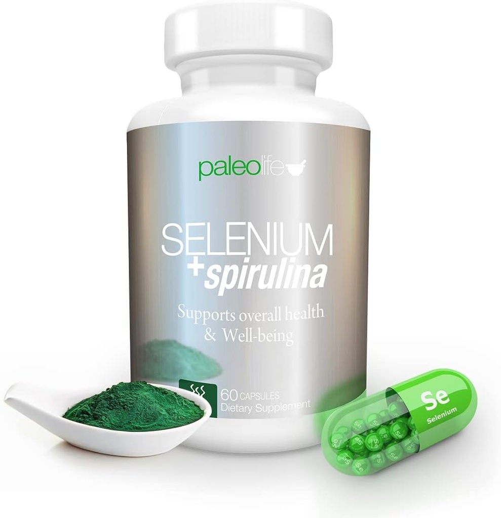 Konsentrasi Boost, Memori dan Energi dengan Premium Selenium + Spirulina - Suplemen Antioksidant Premium untuk Fungsi Otak - 60 Hari Supply (60 Kapsul) - (1- Pack)