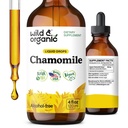 Wild & Organic Chamomile Flowers Tsucture - Persediaan Pemantauan untuk Relaxation - Chamomile Extract Liquid Drops - Vegan, Sugar & Alcohol- Free - 4 fl oz